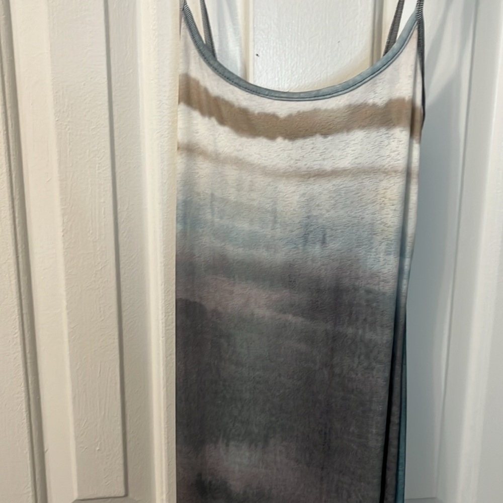 NWT PrettyLittleThing Teal Ombré Print Stretch Bodycon Maxi‎ Dress Size 2 - Picture 3 of 7